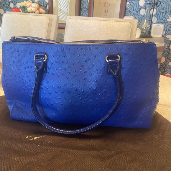 Kate Spade Navy Ostrich Print Tote - Picture 7 of 8